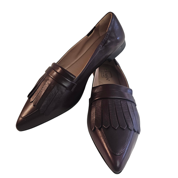 Caiman, Bordeauxfarbender Loafer mit Fransen