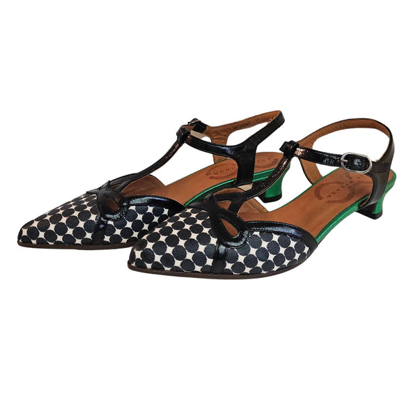 Chie Mihara, Sling, HENE in Schwarz,Creme