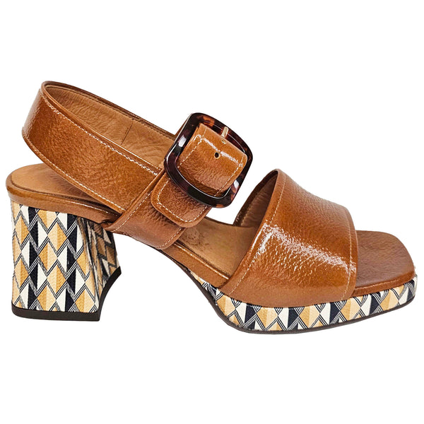 Chie Mihara, Ginka 44, Plateau-Sandalette in Cognac