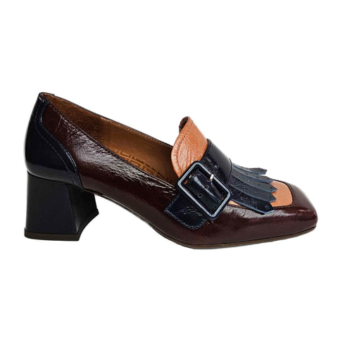 Chie Mihara, Voyala, klassischer Pumps in Pfirsich, Dunkelbraun, Dunkelblau