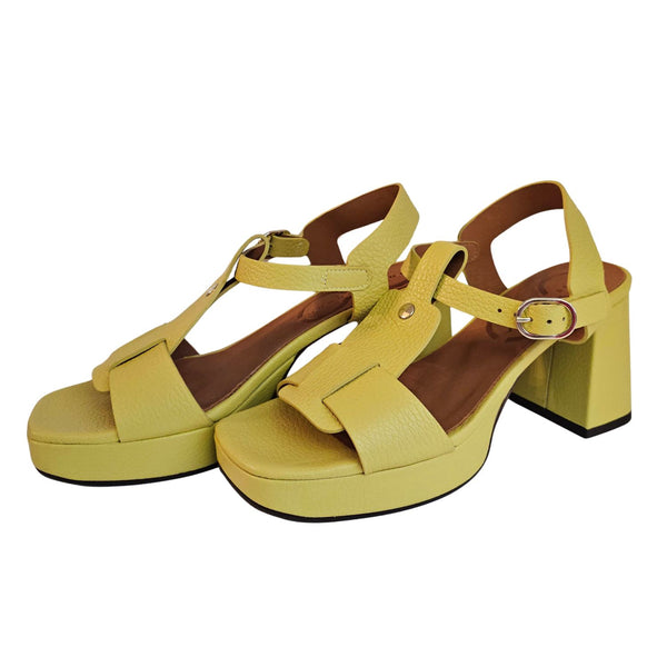 Chie Mihara, Plateau Sandalette, GESPO in Zitronengelb