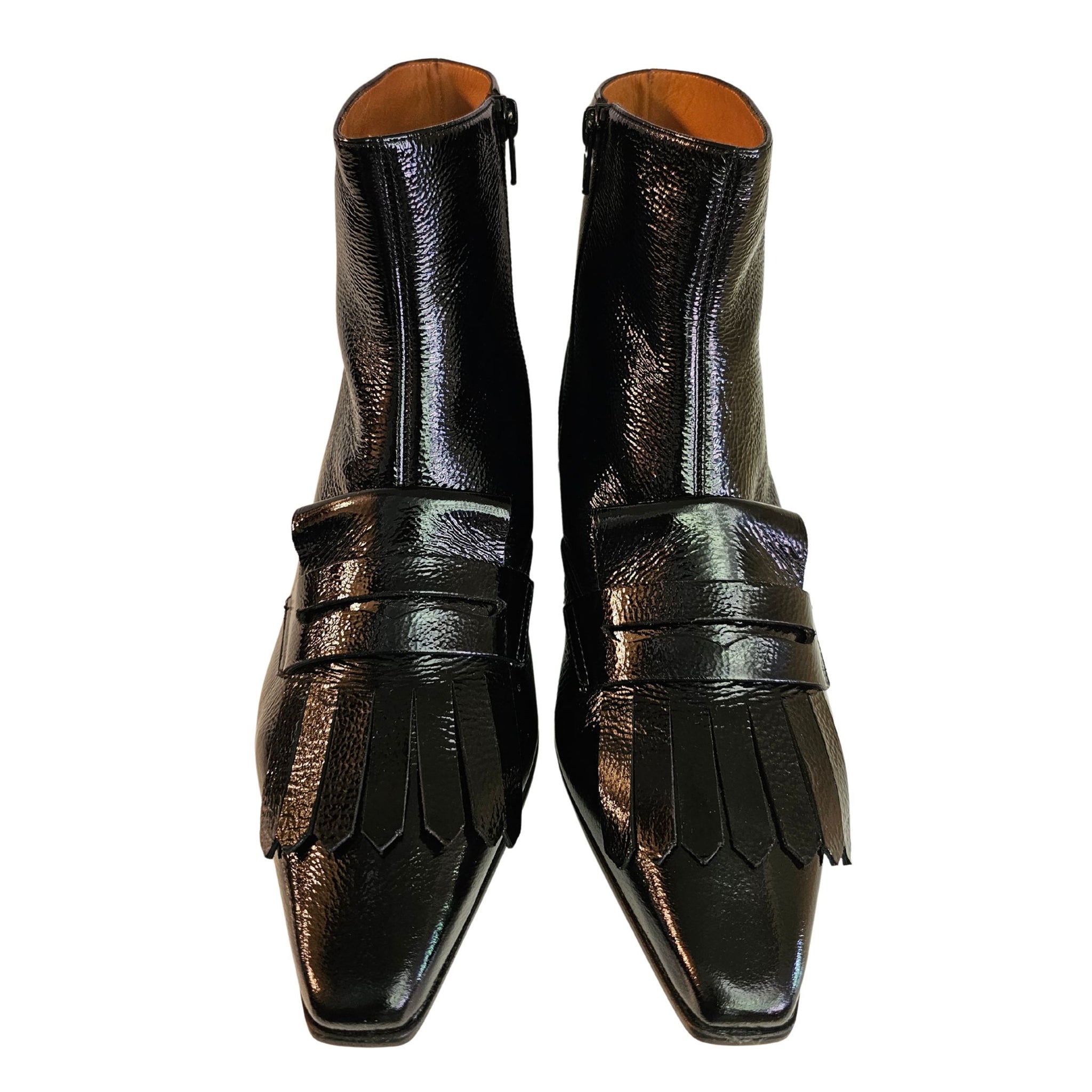 Chie Mihara, GATUSA, schwarze Stiefelette aus Lackleder