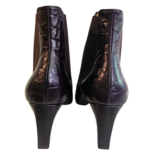 Chie Mihara, FRONDA, Stiefelette mit Krokoprägung in dunkellila