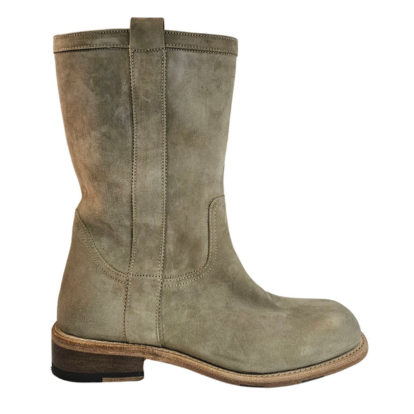 Cordwainer, Bikerboot aus Wildleder in Greige
