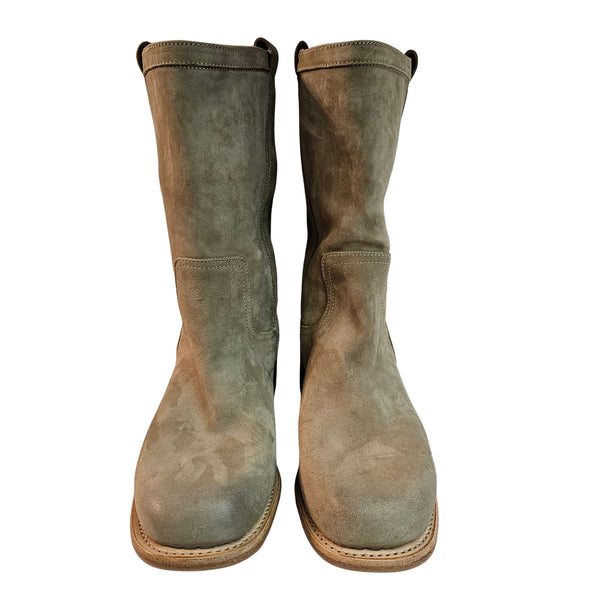 Cordwainer, Bikerboot aus Wildleder in Greige