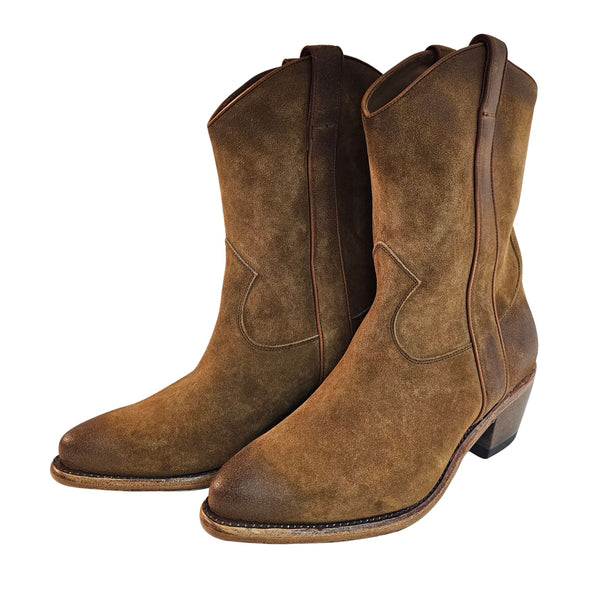 Cordwainer, Cowboystiefel mit halblangem Schaft in Cognac