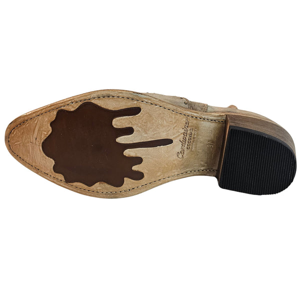 Cordwainer, nudefarbene Stiefelette mit feinen Nieten