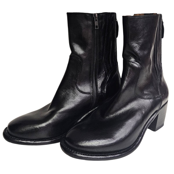 Cordwainer, schwarze Glattleder Stiefelette mit Absatz