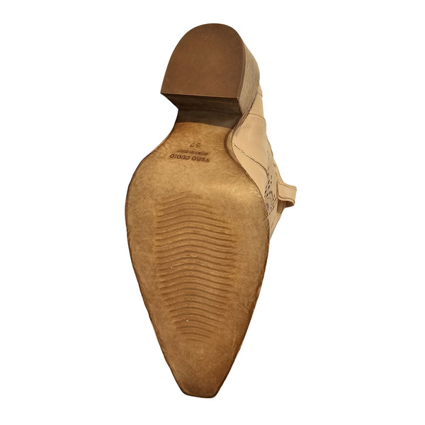 CURIOSITÉ, Cowboystiefel mit Lochmuster in Beige