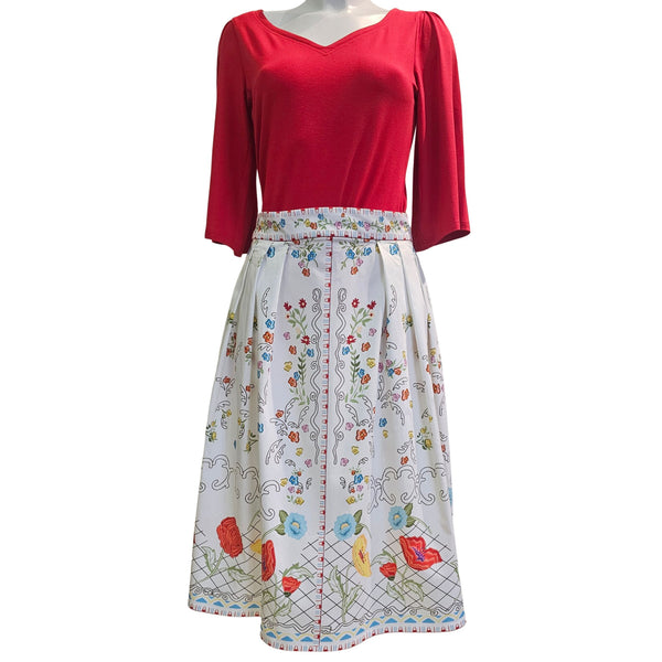 Marianna Déri, Faltenrock HANNA mit Blumenprint