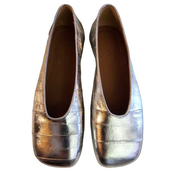 Ducanero, Ballerina aus Aalleder in Silber