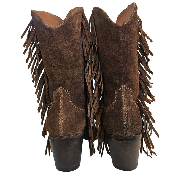 Ducanero, Braune Cowboystiefelette mit Fransen