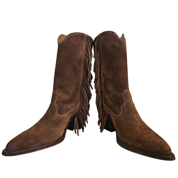 Ducanero, Braune Cowboystiefelette mit Fransen