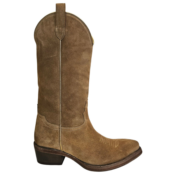 Ducanero, Hellbraune Cowboystiefel mit goldener Paspelierung