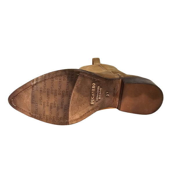 Ducanero, Hellbraune Cowboystiefel mit goldener Paspelierung