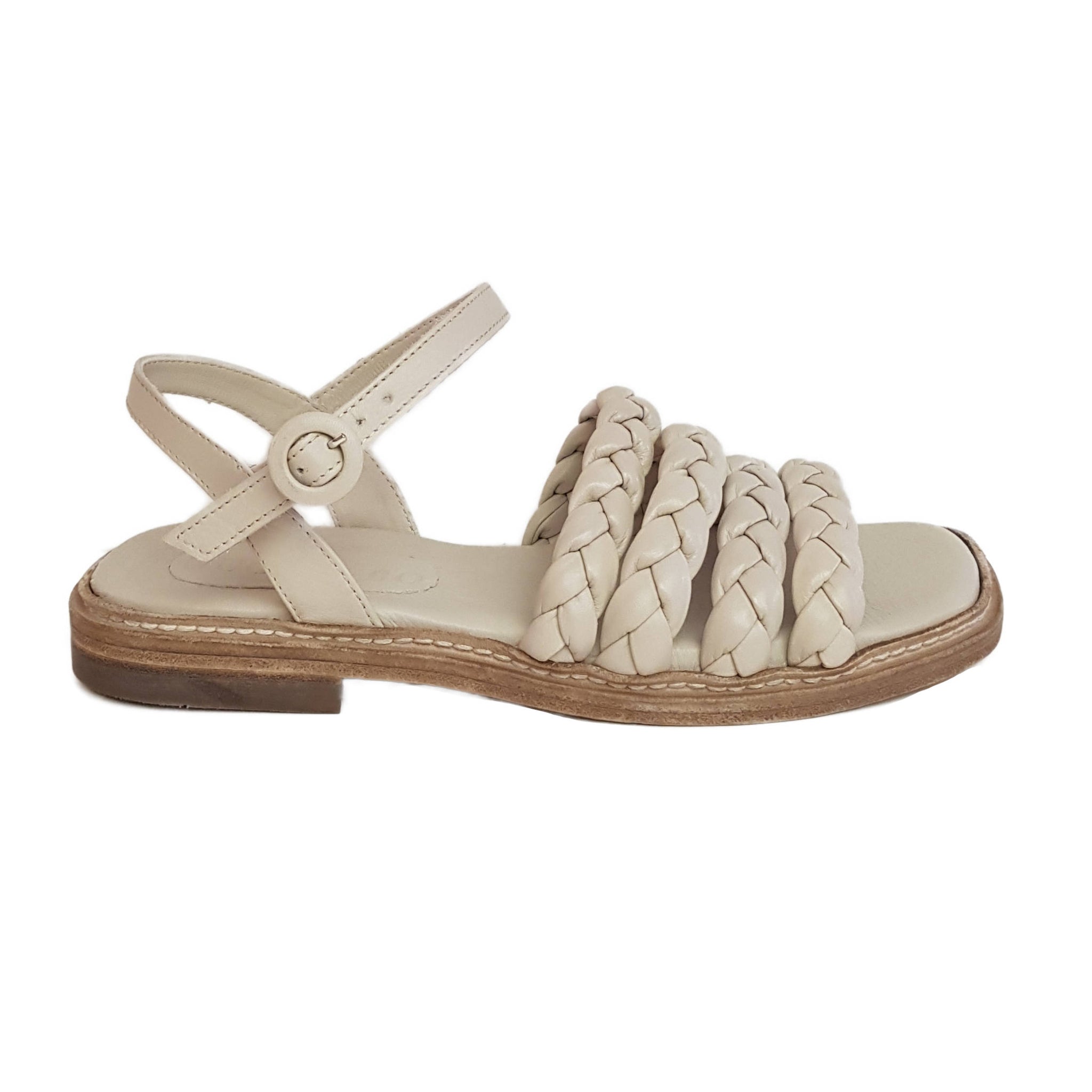 Ducanero, flache Sandale in Hellbeige