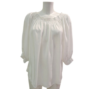European Culture, weiße Bluse mit 3/4 Arm