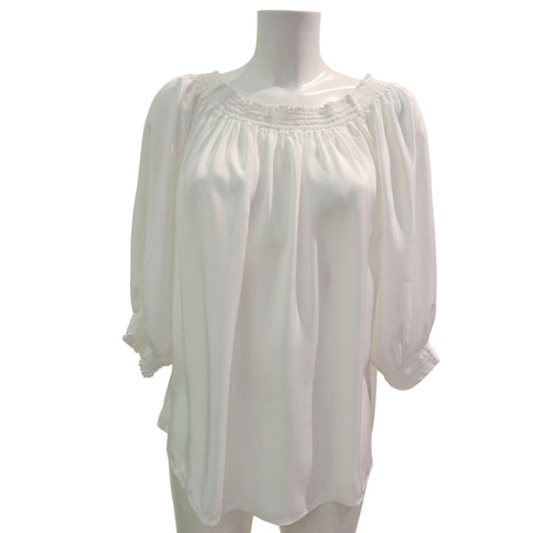 European Culture, weiße Bluse mit 3/4 Arm