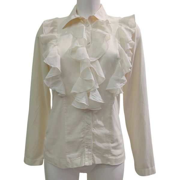 European Culture, Rüschenbluse in Creme