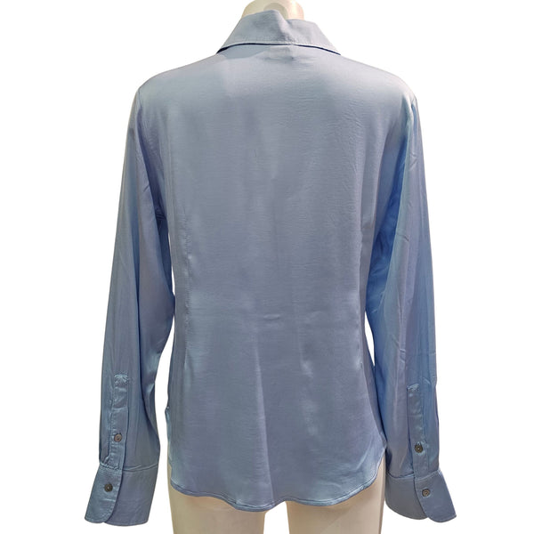 European Culture, Satinbluse in Hellblau