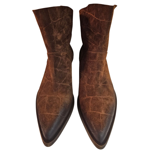 Elena Iachi, Cowboy Stiefelette in Cognac