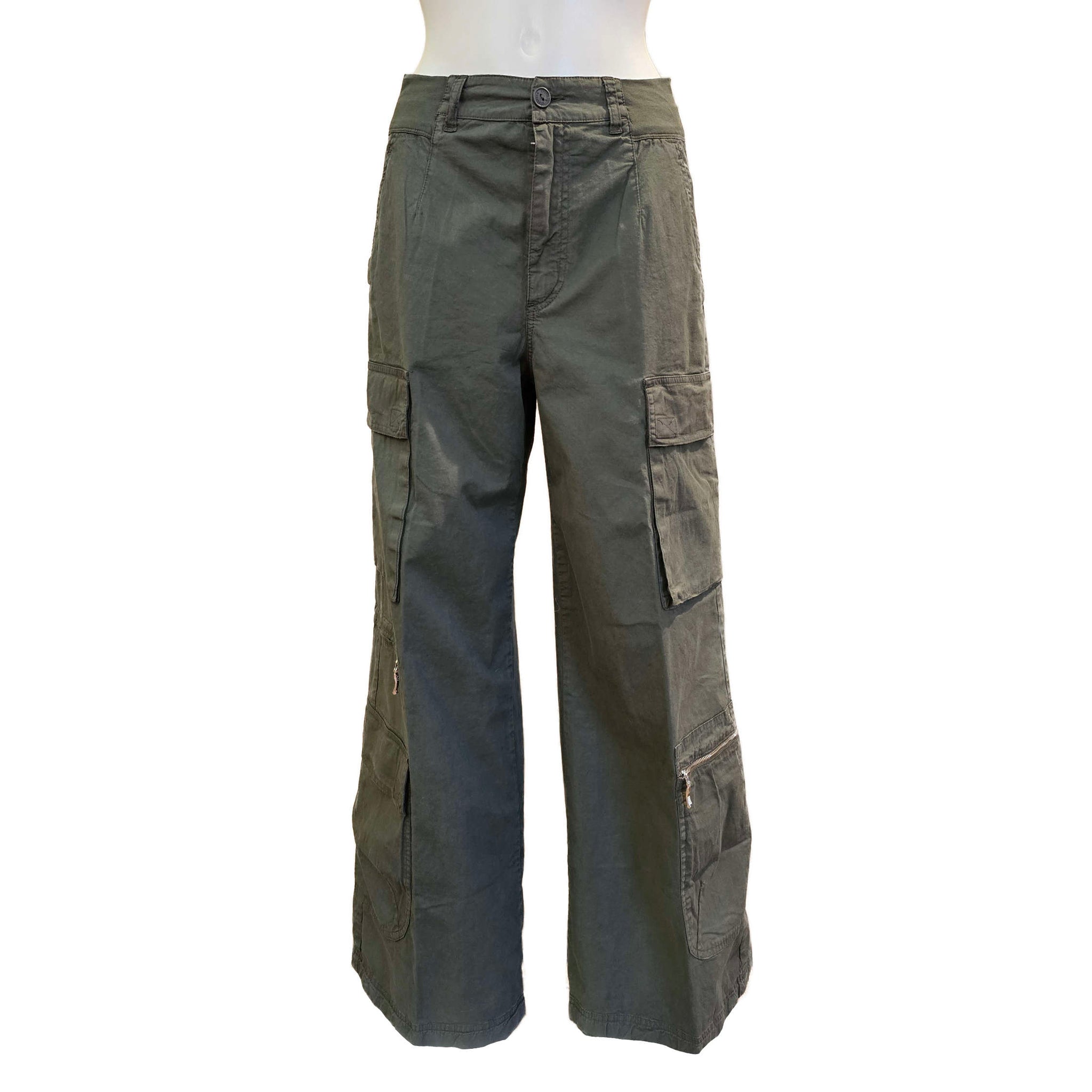European Culture, lässige olivegrüne Cargohose