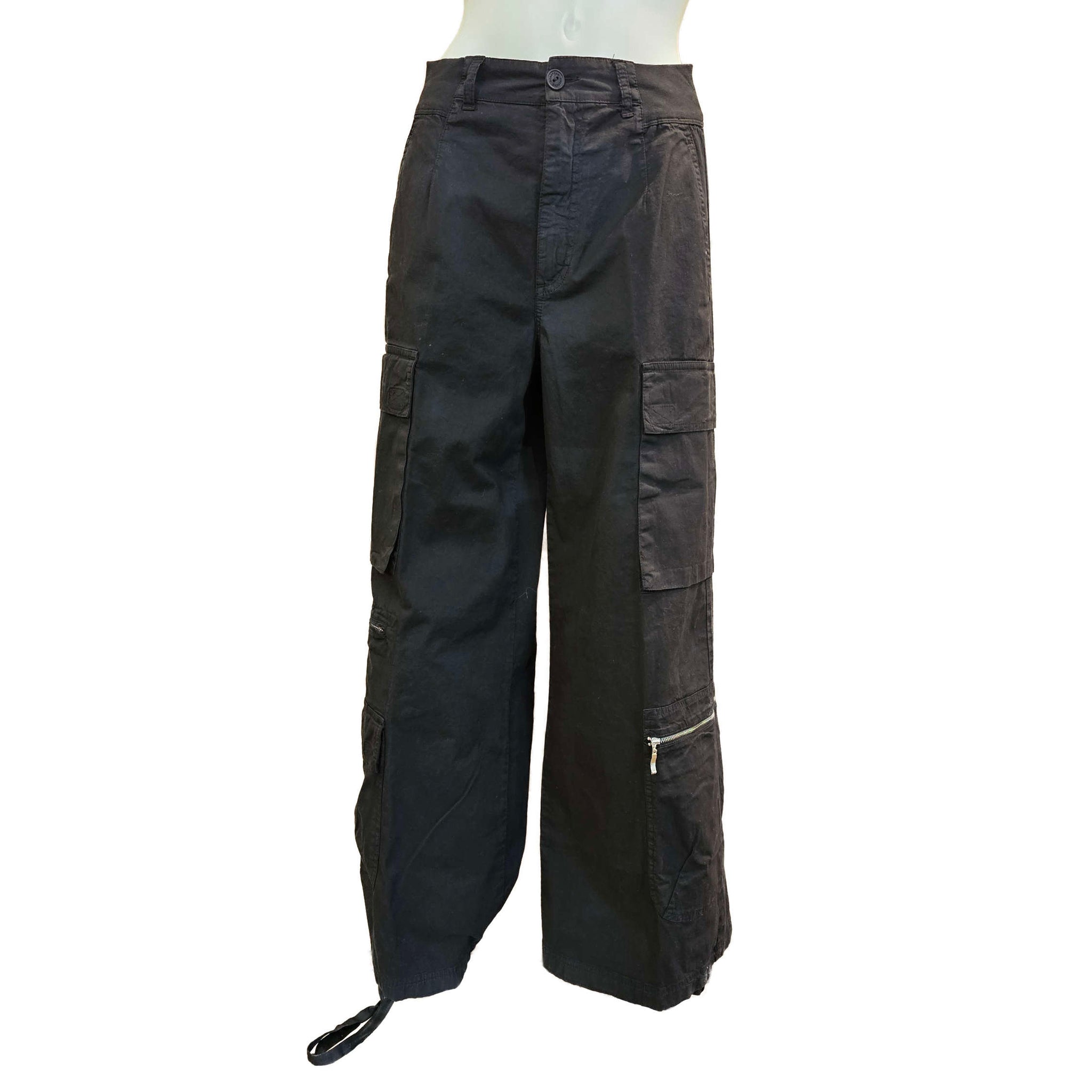 European Culture, lässige schwarze Cargohose