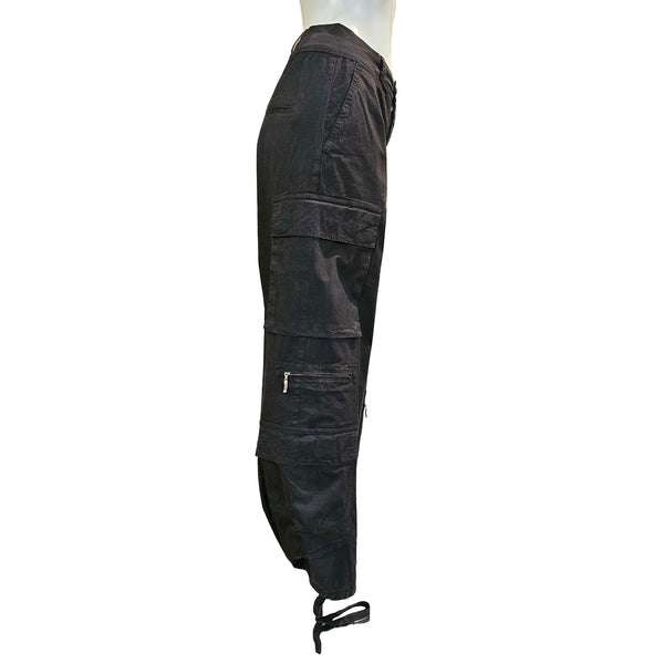 European Culture, lässige schwarze Cargohose