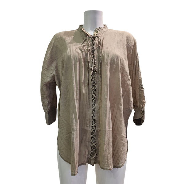European Culture, leichte Sommerbluse in Kaki