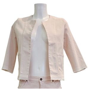 European Culture, Jeansjacke in Ecru/Zart Rosé