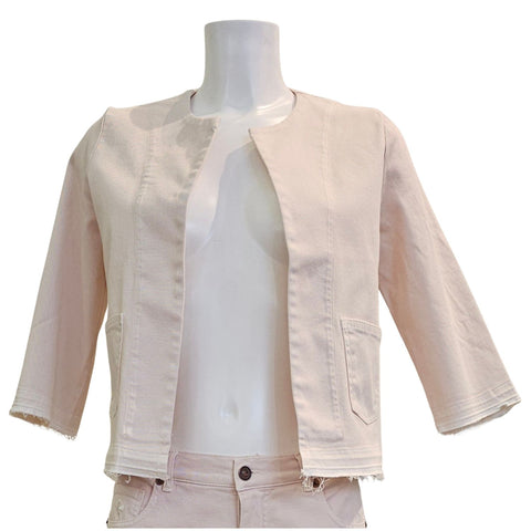 European Culture, Jeansjacke in Ecru/Zart Rosé
