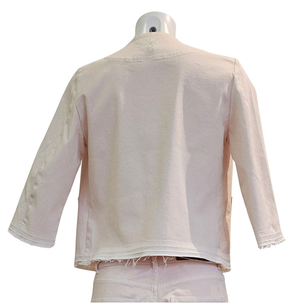 European Culture, Jeansjacke in Ecru/Zart Rosé