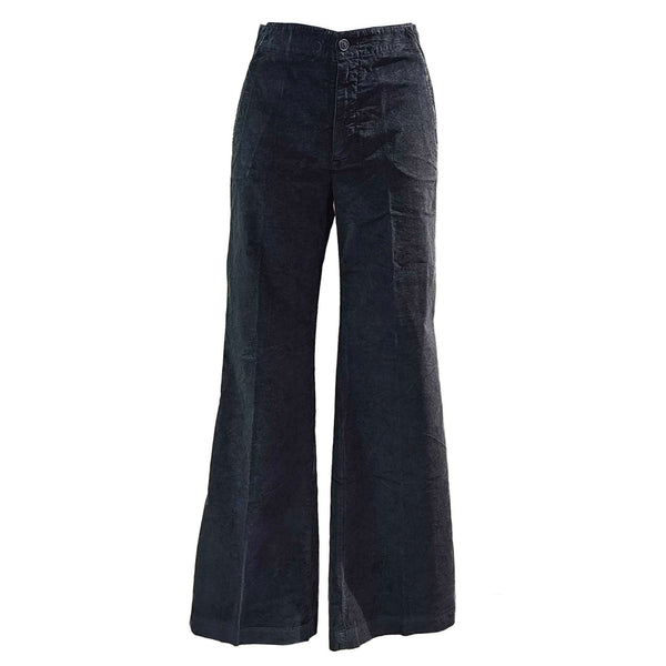European Culture, Samthose mit Schlag in Schwarz