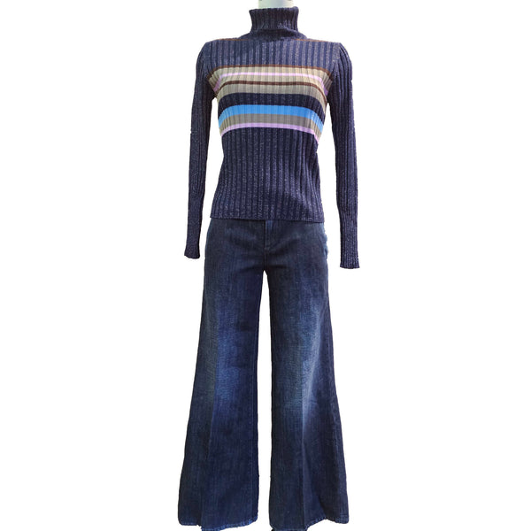 European Culture, Highwaist Jeans mit elastischen Bündchen