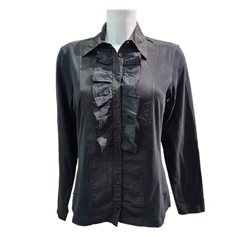 European Culture, Rüschenbluse in Schwarz