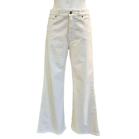 European Culture, Low-Waist Schlaghose in Crème