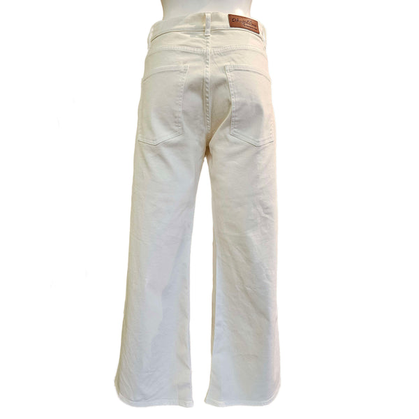 European Culture, Low-Waist Schlaghose in Crème