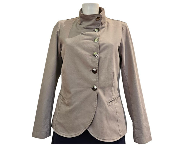 European Culture, Blazer/Jacke mit Stehkragen in Greige