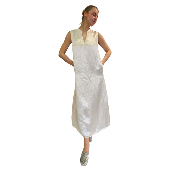 European Culture, Maxikleid in glänzendem Cremeweiß