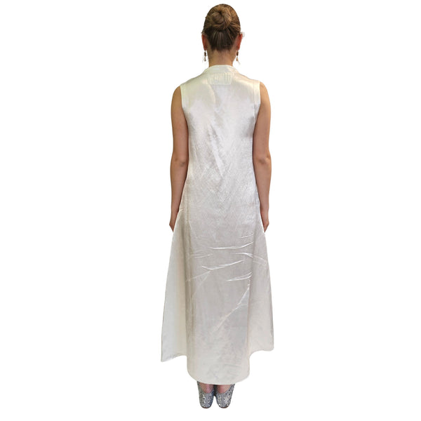 European Culture, Maxikleid in glänzendem Cremeweiß