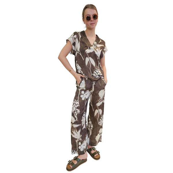 European Culture, Tunika-Bluse mit floralem Muster