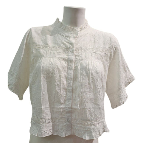 FRNCH PARIS, EINAT, Baumwollbluse in Creme