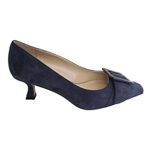 Fabio Rusconi, dunkelblau Wildleder-Pumps mit Schnalle