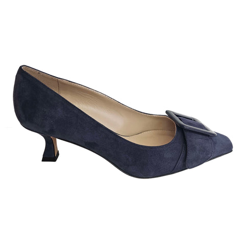 Fabio Rusconi, dunkelblau Wildleder-Pumps mit Schnalle