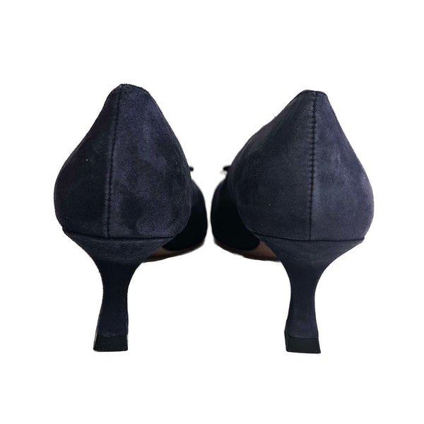 Fabio Rusconi, dunkelblau Wildleder-Pumps mit Schnalle