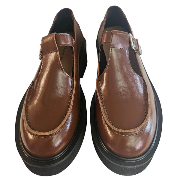 Fabio Rusconi, Riemchenschuh, Kastanienbraun