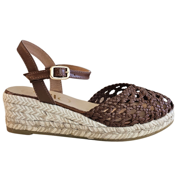 GAIMO, CUPITRÈ,Sandale aus Flechtleder in Maron