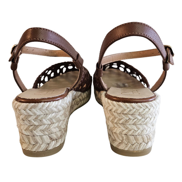 GAIMO, CUPITRÈ,Sandale aus Flechtleder in Maron