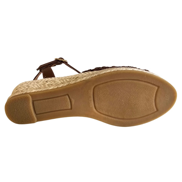 GAIMO, CUPITRÈ,Sandale aus Flechtleder in Maron