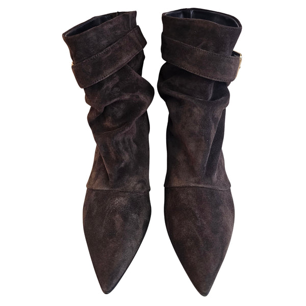 Halmanera, Stiefelette in dunkelbraunem Wildleder